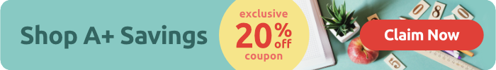 Shop A plus savings Exclusive twenty percent off coupon Claim Now
